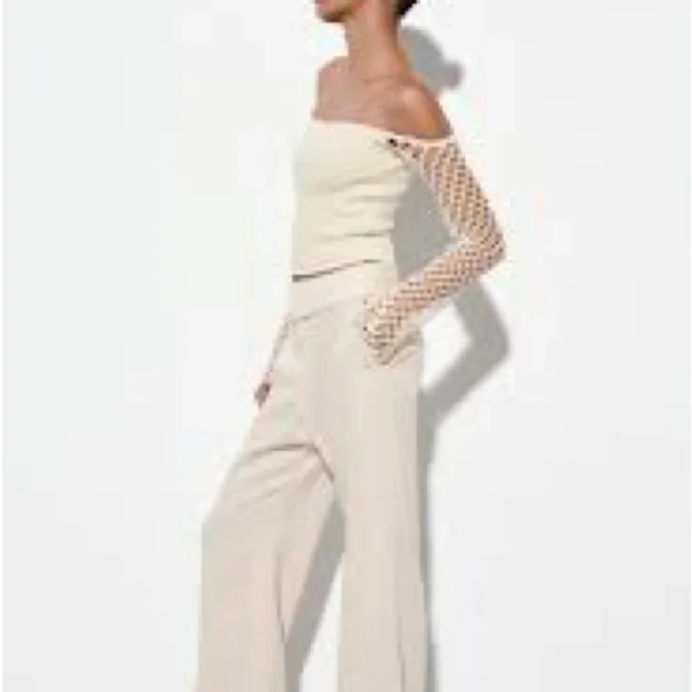 Zara Pointelle Knit Top